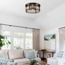 3-Light Modern Crystal Flush Mount Ceiling Light