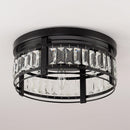 3-Light Modern Crystal Flush Mount Ceiling Light
