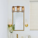 3-Light Modern Golden Linear Vanity Lights Wall Light