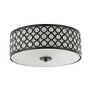 3-Light Modern LED Flush Mount Light with Crystal