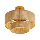 3-Light Traditional Farmhouse Wabi-Sabi Flush Mount Light