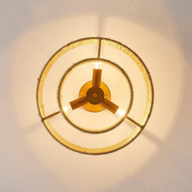 3-Light Traditional Farmhouse Wabi-Sabi Flush Mount Light, photo 5 of 12