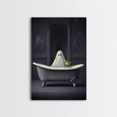 Ghost Bathroom Canvas, Dark Romantic Ghost Standing in Bathroom Creepy,  Ghost in the Bath tub Wall Art Halloween Canvas, Funny Halloween
