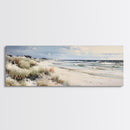 Panoramic Ocean Beach canvas prints Sea landscape Nautical photo Coastal Framed Art Sea wave canvas Extra large wall art Ready to hang