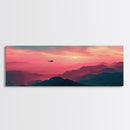Fire Response - Blackhawk Helicopter Over The Mountains - Southern California - Framed Canvas Print, Synthwave Style Military Art
