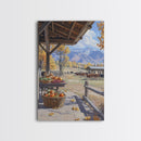 Autumn Harvest Scene With Pumpkins Farmhouse Wall Art Framed Canvas Print Thanksgiving Seasonal Wall Art Country Home Decor Gift Idea