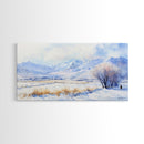 Winter's Tranquil Horizon - winter wall art, snowy mountain art, Christmas wall art, farmhouse Christmas decor, winter wonderland