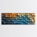 Abstract Art - Coastal Cubism - Framed Canvas Print - Panoramic Geometric Art - Unique Home Decor