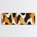 Amber Waves - Framed Canvas Print - Boho Abstract Wall Art - Modern Home Decor - MCM Style Black Background Wall Art