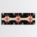 Neutral Star Burst Framed Canvas Print, Abstract Atomic Age Wall Art, Mid-Century Modern 1950s Style Home Decor, Large Scale Art
