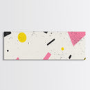 Retro Vaporwave Art, Pink Black and White Geomatric Abstract Art, Oversize Art For Large Living Room, Panoramic Painting
