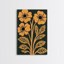 Mid-Century Modern Abstract Floral Canvas Wall Art Print With Wood Frame, Home Decor, Modern Farmhouse Flower Market Decor