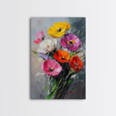 Wild Flower Painting Print On Canvas, Wood Framed Wall Art, Original Art, Flowers Painting, Floral  Print, Modern Art, Living Room Wall Art