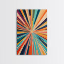 MCM Mid Century Modern Retro Canvas Print Modern Wall Art Narrow Vertical Geometric Home Decor Art in Teal, Coral Yellow