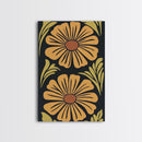 Mid-Century Modern Abstract Flowers, Framed Canvas Print, Style 1