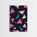 Retro 90s Style Wall Art Framed Canvas Print, Synthwave Abstract Triangles