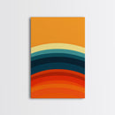 Shades Of The Sun Gradient Painting Print, Wood Framed Canvas, Minimalist Wall Art, Art Deco Inspired Living Room Decor