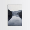 Moody Decor, Grey Scale Charcoal Sketch Print, Framed Canvas Print, Black and White Landscape Painting Print