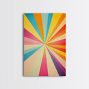 Raspberry Pink, Mikado Yellow, Cerulean and Orange Peel Wall Art, Boho Mid Century Modern Home Decor, Minimalist Canvas Print
