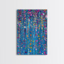 Botanical Wall Art Framed Canvas Print, Bright Blue Wild Flower Painting Print, Flower Painting, Girls Room Decor, Gift For Her