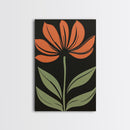 Boho Floral Print Wall Decor, Framed Canvas Print, Modern Art Boho Minimalist Wall Decor