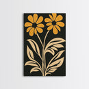 Minimalist Framed Canvas Print Wall Art Botanical Print Flower Wall Art Floral Orange Flower Art Boho Modern Farmhouse Home Decor