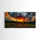 Sunset Over Texas Framed Canvas Print, Photography Style Wall Art, Beautiful Landscape Art