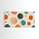 Mid-Century Modern Dots Framed Canvas Print, Preppy Home Decor, Retro 90s Style Wall Art