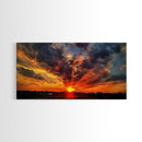 Small Town Life, Framed Canvas Print, Sunset Over A Small Town, Rustic Farmhouse Decor, Photography Style Wall Art