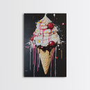 Ice Cream Shop Wall Art, Abstract Still Life Of Ice Cream, Food Review Wall Art, Kitchen Home Decor, Kitchen Art