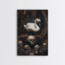 The Black Swan, Gothic Dark Macabre Wall Art, Dark Swan Decor, Halloween Canvas Print, Halloween Decor, Dark Academia Wall Art