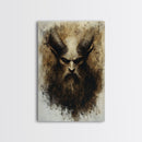 Portrait of a Demon, Framed Canvas Print, Dark Macabre Wall Art