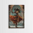 Portrait of Krishna Framed Canvas Print, Krishna Wall Art, Krishna Painting