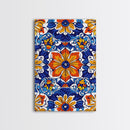 Textile Pattern Wall Art Framed Canvas Print, Home Decor, Mexican Tile Print, Mexicano Pueblo Wall Art