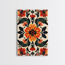 Floral Pattern Canvas Print, Mid-Century Modern Style Abstract Art, Botanical Print, Modern Flower Art Print