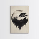 Haunted Snowglobe Framed Canvas Print, Cemetery in a Sphere, Spooky Home Decor, Halloween Painting, Halloween Decor