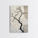 Double Exposure Wall Art - Tree or Cracks - Optical Illusion Wall Art Framed Canvas Print - Wabi Sabi Minimalist Home Decor Art