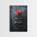 Red Rose Canvas Print, Art Print Roses Framed Canvas Print, Antique Flowers Print, Oil Painting Vintage Flowers, Ready To Hang, Flowers Wall Art