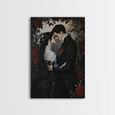 Dark Romance Painting Print, Victorian Gothic Wall Art, Halloween Decor, Gift Idea For Goth Couples, Goth Decor, Goth Wall Art, Dark Academia