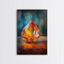 Gemstone Painting Print, Framed Canvas Print, Gemstones Wall Art, Precious Stone Painting, Red Gem, Ruby Painting, Antique Minerals Decor