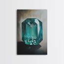 Watercolor Painting Print of an Emerald, Genstones Painting, Gemstone Painting, Emerald Wall Art, Emerald Green Home Decor, Kitsch Art
