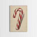 Christmas Wall Art - Candy Cane Sketch - Framed Canvas Print - Candy Cane Decor - Christmas Home Decor