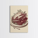 Christmas Turkey Canvas Print - Framed Canvas - Minimalist Christmas Art - Boho Christmas Art - Rustic Christmas Art