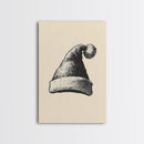 Sketch of Santa's Hat Canvas Print - Framed Canvas - Minimalist Christmas Art - Boho Christmas Art - Rustic Christmas Art
