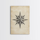 Sketch Of The North Star Canvas Print - Framed Canvas - Minimalist Christmas Art - Boho Christmas Art - Rustic Christmas Art