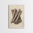 Christmas Cinnamon Sticks Canvas Print - Framed Canvas - Minimalist Christmas Art - Boho Christmas Art - Rustic Christmas Art