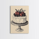 Kitchen Wall Art, Cake Painting Still Life Framed Canvas Print, Dining Room Wall Artt