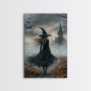 Goth Decor, Witchy Home Decor, Dark Academia Goth Oil Painting Print, Witch Painting, Haunted Spooky Season Wall Art, Witch Decor