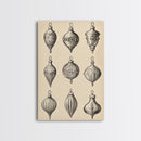 Christmas Ornaments Canvas Print - Framed Canvas - Minimalist Christmas Art - Boho Christmas Art - Rustic Christmas Art