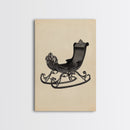 Christmas Sleigh Canvas Print - Framed Canvas - Minimalist Christmas Art - Boho Christmas Art - Rustic Christmas Art